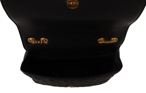 Versace Black Nappa Leather Medusa Shoulder Bag